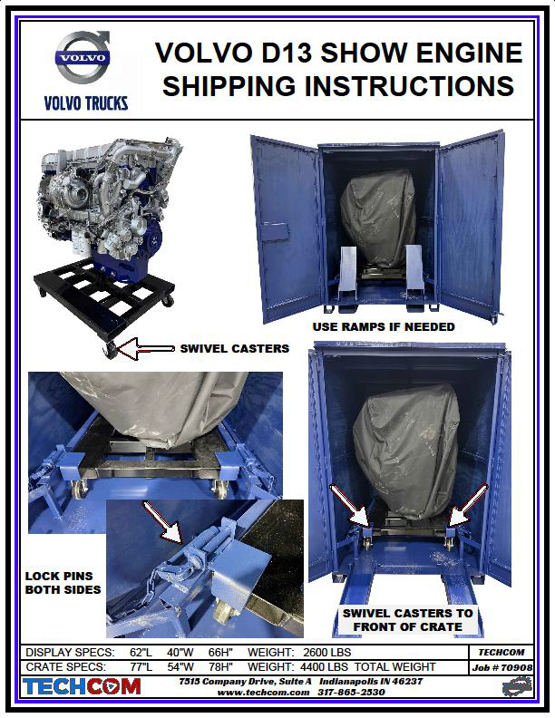Volvo D13 Shipping Instructions