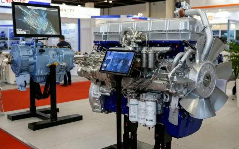 AR trade-show engine display